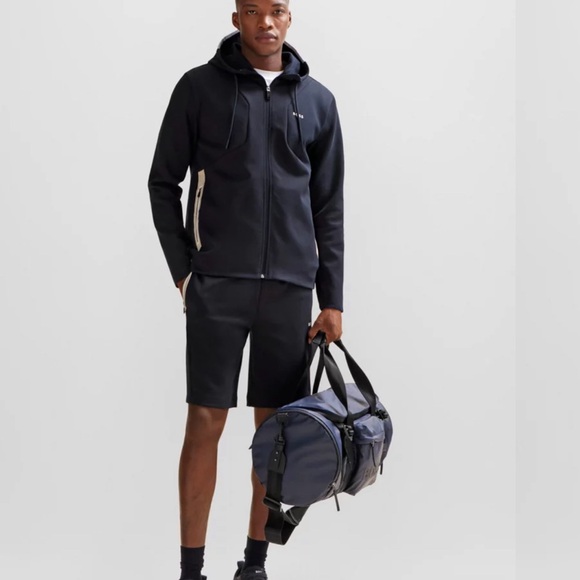 Hugo Boss - COTTON-BLEND ZIP-UP HOODIE WITH HD LOGO PRINT - Size M - Picture 3 of 5